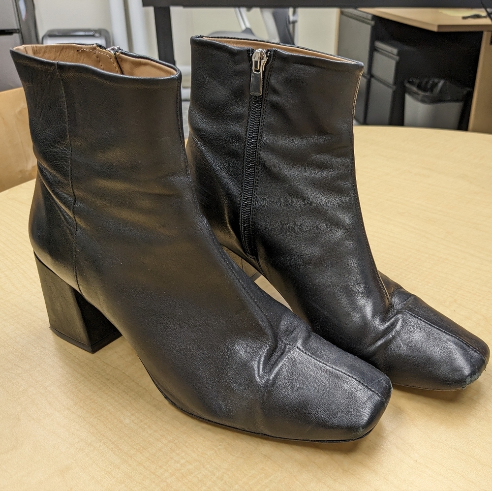 & Other Stories black leather ankle boots